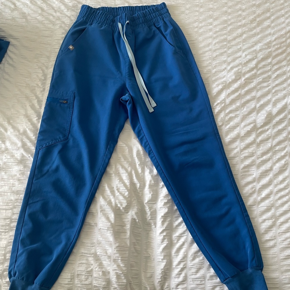 Figs royal Blue high waisted Zamora Joggers pants